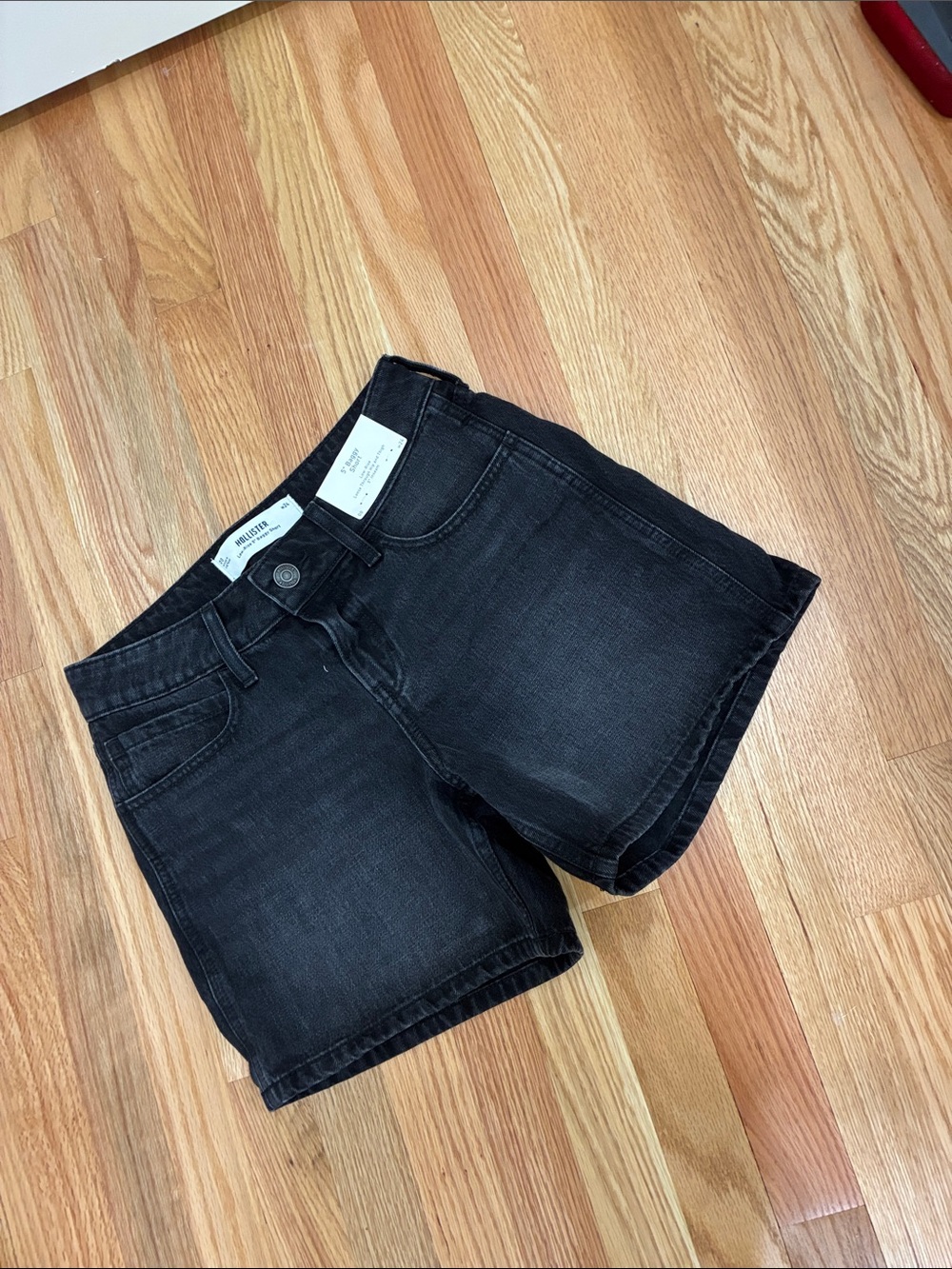 Hollister Washed Black Baggy Denim Shorts